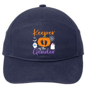 Keeper Of The Gender Reveal Halloween Pregnancy Pumpkin Gift 7-Panel Snapback Hat