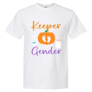 Keeper Of The Gender Reveal Halloween Pregnancy Pumpkin Gift Garment-Dyed Heavyweight T-Shirt