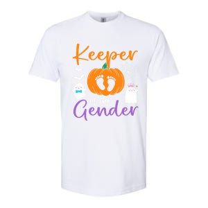 Keeper Of The Gender Reveal Halloween Pregnancy Pumpkin Gift Softstyle CVC T-Shirt