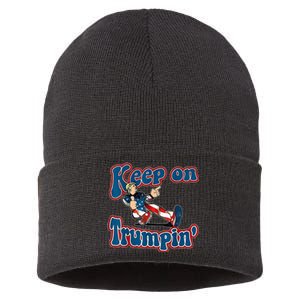 Keep On Trumpin Trump For President 2024 Sustainable Knit Beanie