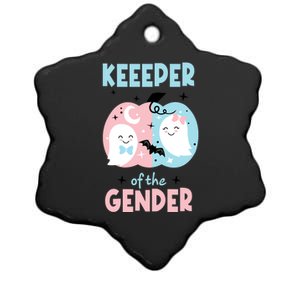 Keeper Of The Gender Reveal Cute Ghosts Team Booy Or Ghoul Gift Ceramic Star Ornament