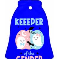 Keeper Of The Gender Reveal Cute Ghosts Team Booy Or Ghoul Gift Ceramic Bell Ornament