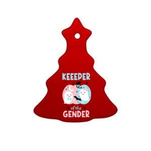 Keeper Of The Gender Reveal Cute Ghosts Team Booy Or Ghoul Gift Ceramic Tree Ornament