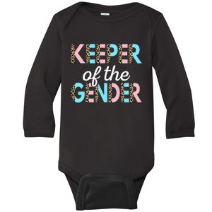 Keeper Of The Gender Baby Shower Gender Reveal Party Baby Long Sleeve Bodysuit