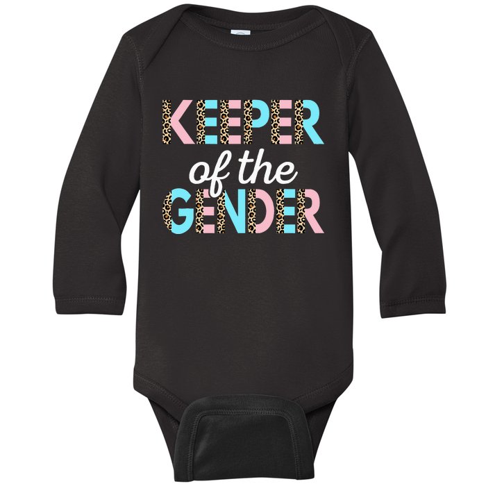 Keeper Of The Gender Baby Shower Gender Reveal Party Baby Long Sleeve Bodysuit