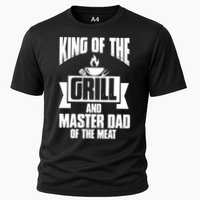 King Of The Grill And Master Dad Of The Meat Funny Gift Cooling Performance Crew T-Shirt