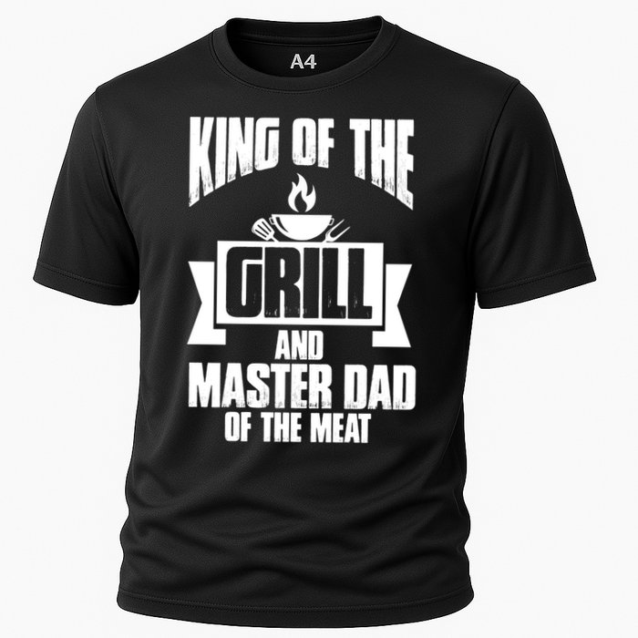 King Of The Grill And Master Dad Of The Meat Funny Gift Cooling Performance Crew T-Shirt