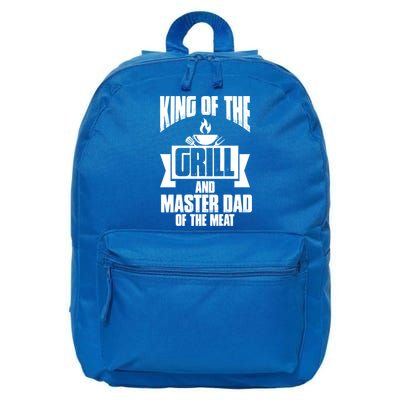 King Of The Grill And Master Dad Of The Meat Funny Gift 16 in Basic Backpack