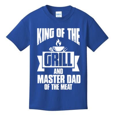 King Of The Grill And Master Dad Of The Meat Funny Gift Kids T-Shirt