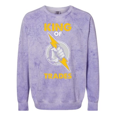 King Of Trades Electrician Colorblast Crewneck Sweatshirt