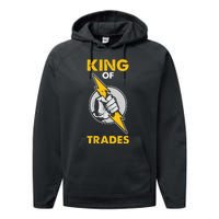 King Of Trades Electrician Performance Fleece Hoodie