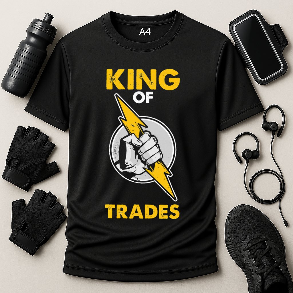 King Of Trades Electrician Cooling Performance Crew T-Shirt