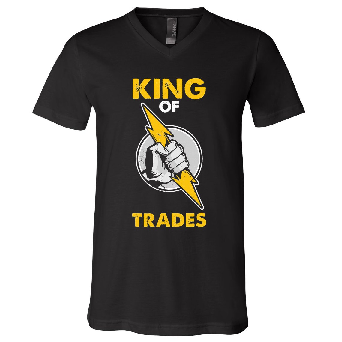 King Of Trades Electrician V-Neck T-Shirt