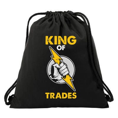 King Of Trades Electrician Drawstring Bag