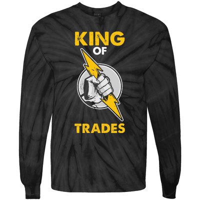 King Of Trades Electrician Tie-Dye Long Sleeve Shirt