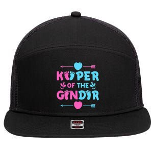 Keeper of the Gender Baby Party Gender Reveal Announcement 7 Panel Mesh Trucker Snapback Hat