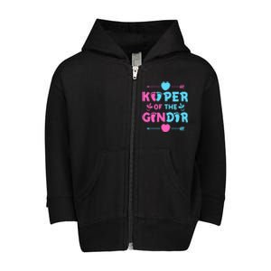 Keeper of the Gender Baby Party Gender Reveal Announcement Toddler Zip Fleece Hoodie