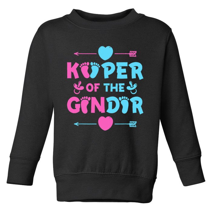 Keeper of the Gender Baby Party Gender Reveal Announcement Toddler Sweatshirt