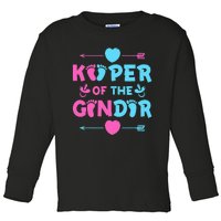 Keeper of the Gender Baby Party Gender Reveal Announcement Toddler Long Sleeve Shirt