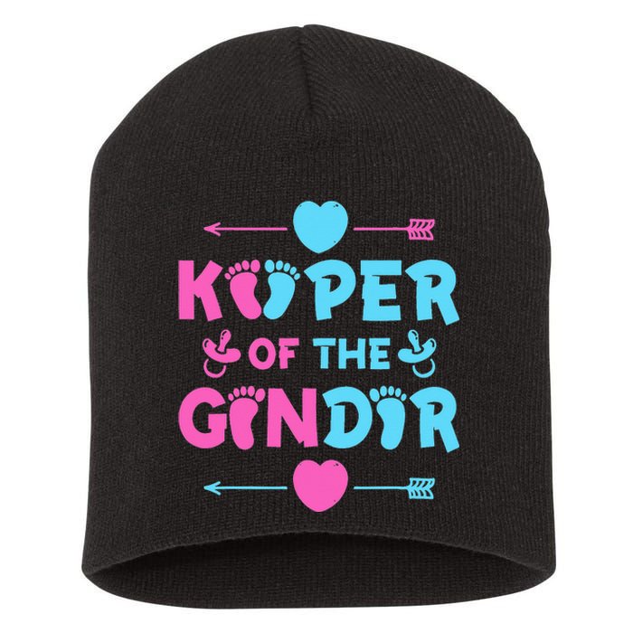 Keeper of the Gender Baby Party Gender Reveal Announcement Short Acrylic Beanie