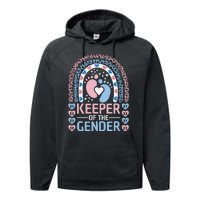 Keeper Of The Gender Reveal Announcement Baby Shower Party Performance Fleece Hoodie