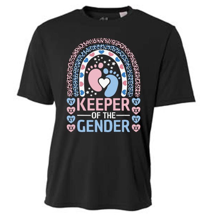 Keeper Of The Gender Reveal Announcement Baby Shower Party Cooling Performance Crew T-Shirt