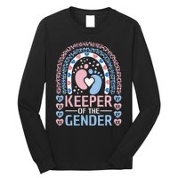 Keeper Of The Gender Reveal Announcement Baby Shower Party Long Sleeve Shirt