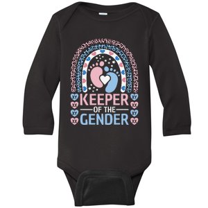 Keeper Of The Gender Reveal Announcement Baby Shower Party Baby Long Sleeve Bodysuit