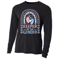 Keeper Of The Gender Reveal Announcement Baby Shower Party Cooling Performance Long Sleeve Crew