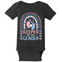 Keeper Of The Gender Reveal Announcement Baby Shower Party Baby Bodysuit