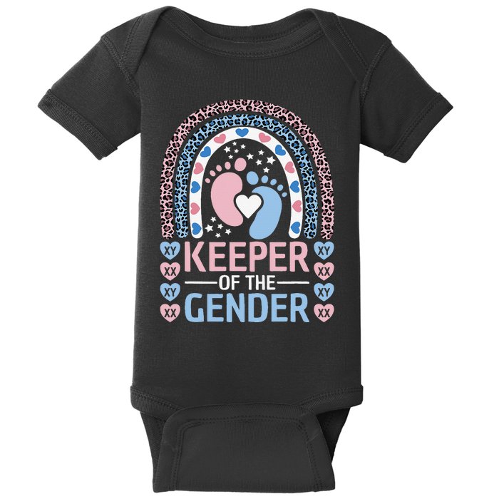 Keeper Of The Gender Reveal Announcement Baby Shower Party Baby Bodysuit