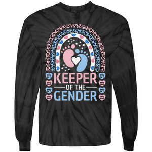 Keeper Of The Gender Reveal Announcement Baby Shower Party Tie-Dye Long Sleeve Shirt