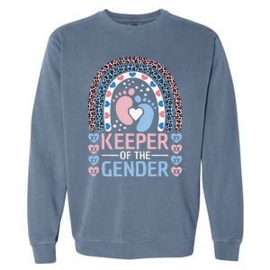 Keeper Of The Gender Reveal Announcement Baby Shower Party Garment-Dyed Sweatshirt