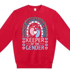 Keeper Of The Gender Reveal Announcement Baby Shower Party Premium Crewneck Sweatshirt