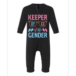 Keeper Of The Gender Baby Shower Gender Reveal Party Outfit Infant Fleece One Piece