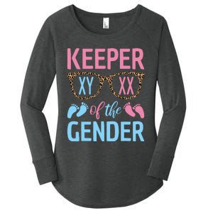 Keeper Of The Gender Baby Shower Gender Reveal Party Outfit Women's Perfect Tri Tunic Long Sleeve Shirt