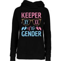 Keeper Of The Gender Baby Shower Gender Reveal Party Outfit Womens Funnel Neck Pullover Hood