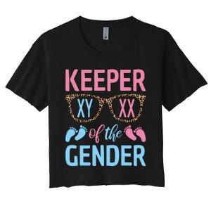 Keeper Of The Gender Baby Shower Gender Reveal Party Outfit Women's Crop Top Tee