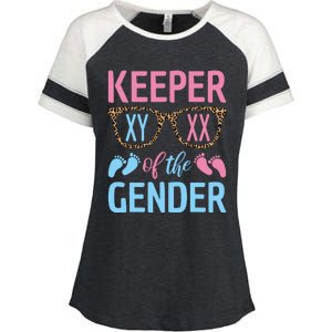 Keeper Of The Gender Baby Shower Gender Reveal Party Outfit Enza Ladies Jersey Colorblock Tee