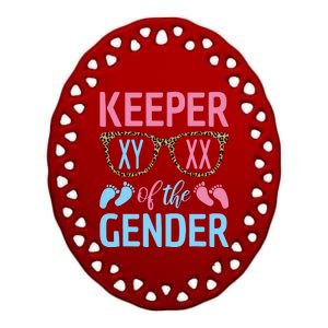 Keeper Of The Gender Baby Shower Gender Reveal Party Outfit Ceramic Oval Ornament