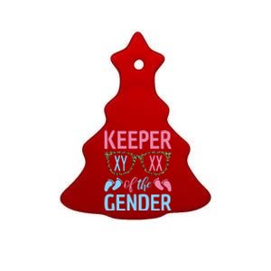 Keeper Of The Gender Baby Shower Gender Reveal Party Outfit Ceramic Tree Ornament