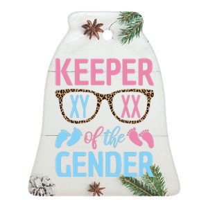 Keeper Of The Gender Baby Shower Gender Reveal Party Outfit Ceramic Bell Ornament