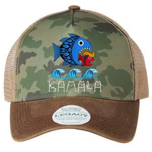 Kamala Over Trump Blue Wave Big Fish Eats Small Fish Legacy Tie Dye Trucker Hat