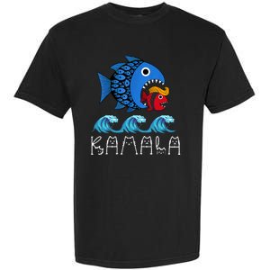 Kamala Over Trump Blue Wave Big Fish Eats Small Fish Garment-Dyed Heavyweight T-Shirt