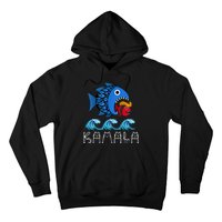 Kamala Over Trump Blue Wave Big Fish Eats Small Fish Hoodie