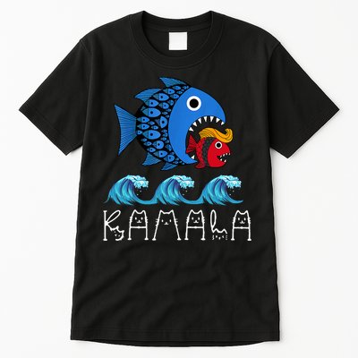 Kamala Over Trump Blue Wave Big Fish Eats Small Fish Tall T-Shirt