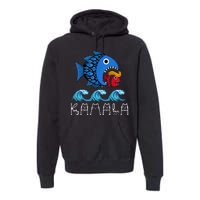 Kamala Over Trump Blue Wave Big Fish Eats Small Fish Premium Hoodie