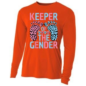 Keeper Of The Gender Reveal Announcement Baby Shower Party Cooling Performance Long Sleeve Crew