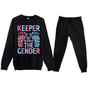 Keeper Of The Gender Reveal Announcement Baby Shower Party Premium Crewneck Sweatsuit Set