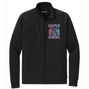 Keeper Of The Gender Reveal Announcement Baby Shower Party Stretch Full-Zip Cadet Jacket